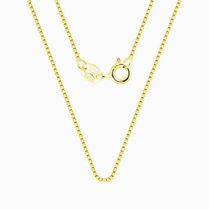 Sterling Silver 0.6MM Polished Box Chain Necklace Minimalist Design