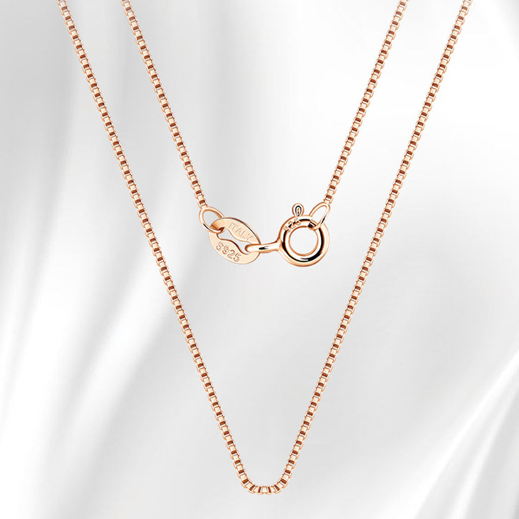 Sterling Silver 0.6MM Polished Box Chain Necklace Minimalist Design