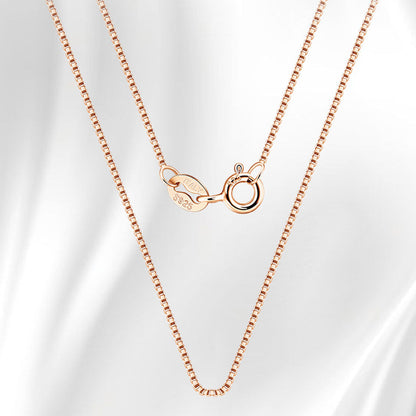 Sterling Silver 0.6MM Polished Box Chain Necklace Minimalist Design