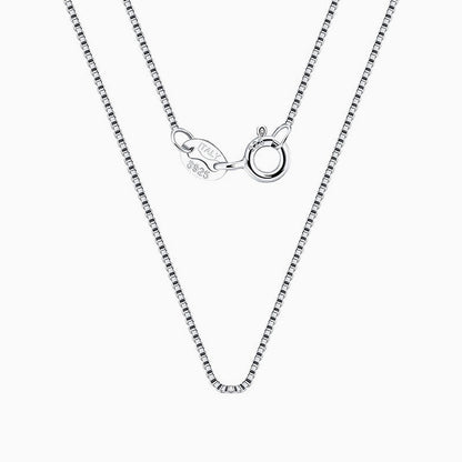 Sterling Silver 0.6MM Polished Box Chain Necklace Minimalist Design