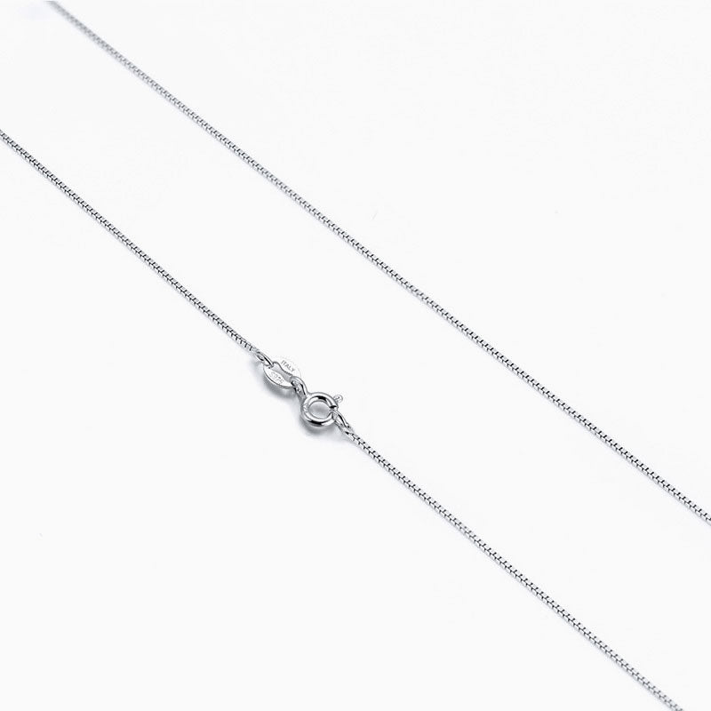 Sterling Silver 0.6MM Polished Box Chain Necklace Minimalist Design