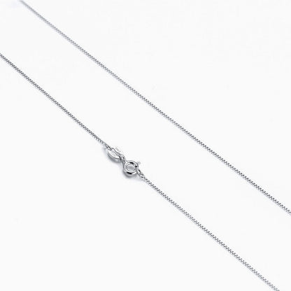 Sterling Silver 0.6MM Polished Box Chain Necklace Minimalist Design