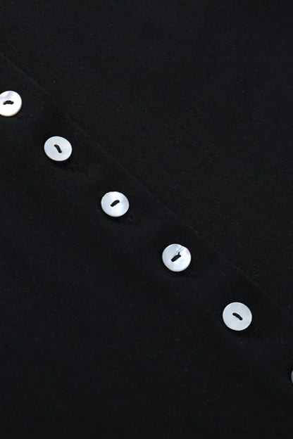 Multi-Button Fitted Solid Long Sleeve Tee