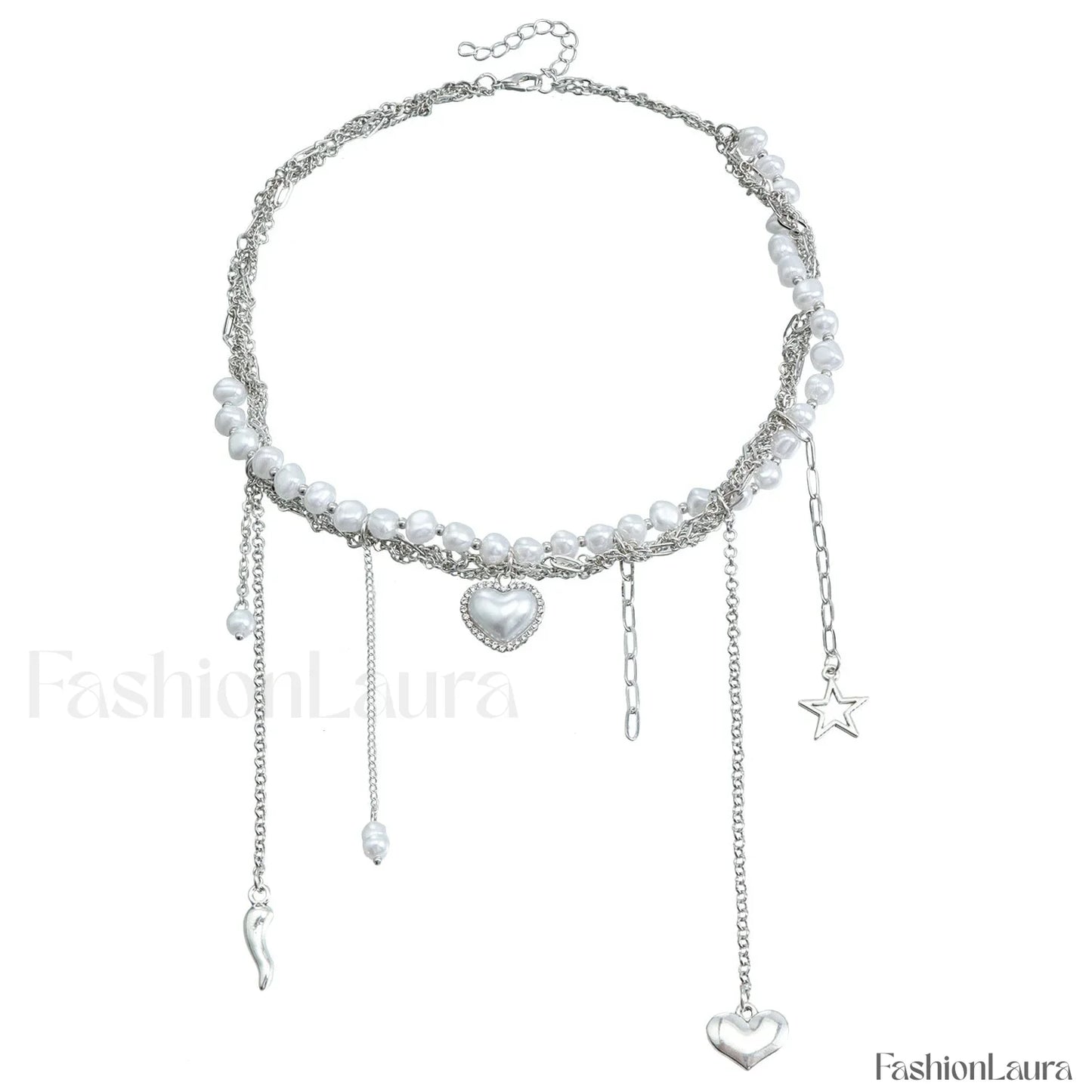 Multi-layer Tassel Pearl Star Pendant Necklace