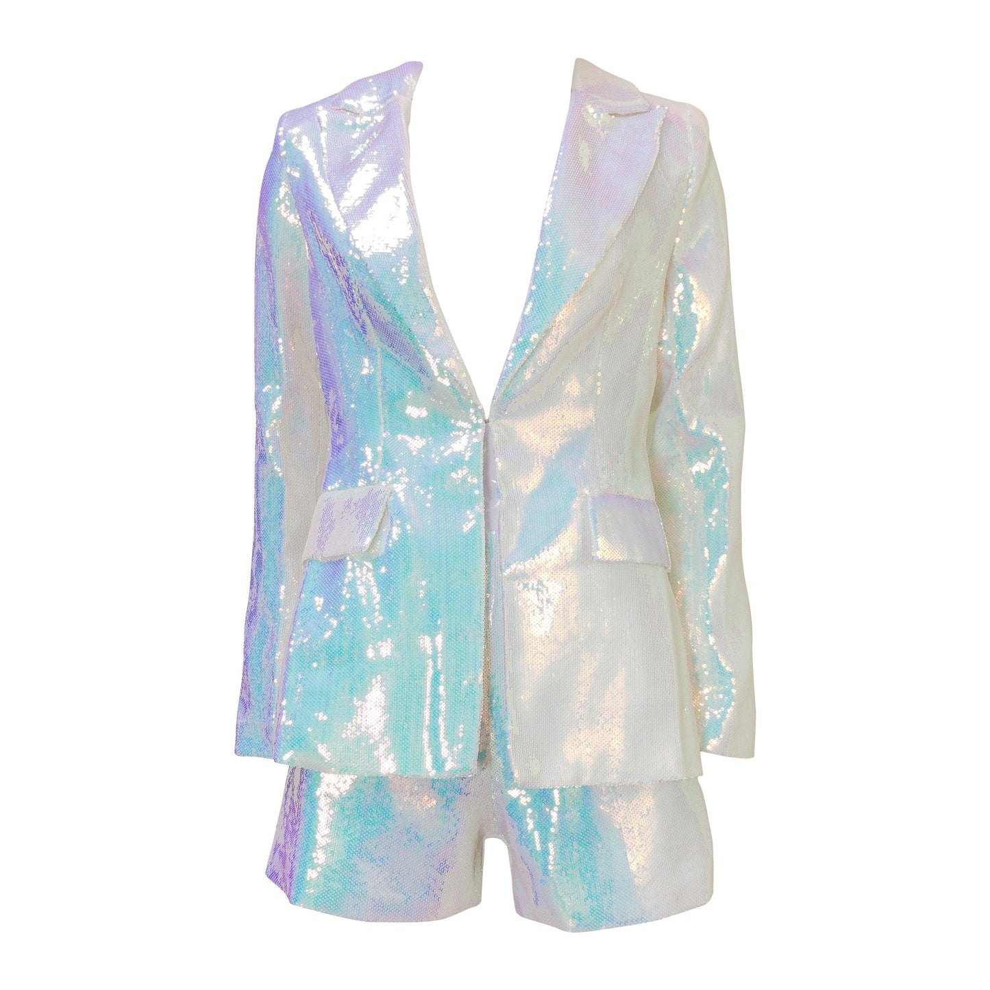 KittenAlarm - Navi Metallic Blazer Top & Short Set