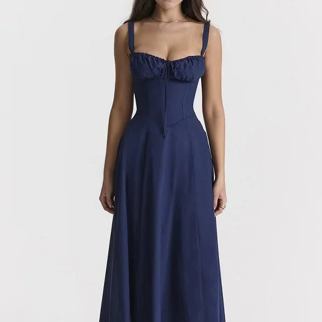 Aurora Floral Corset Midi Dress | Sweetheart Neckline, Slit Skirt, Spaghetti Straps