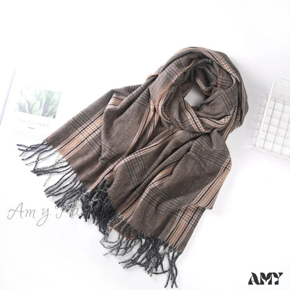 New Autumn Winter Tassel Fringe Plaid Retro Women's Scarf