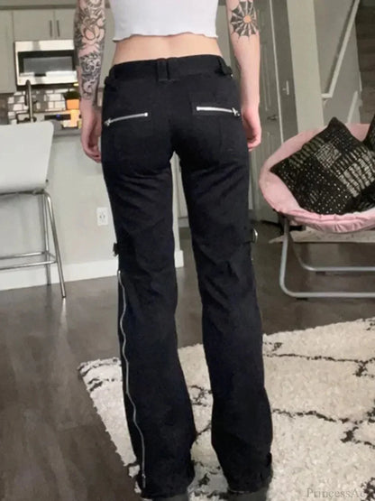 New Gloomy Punk Gothic Y2K Patchwork Pant