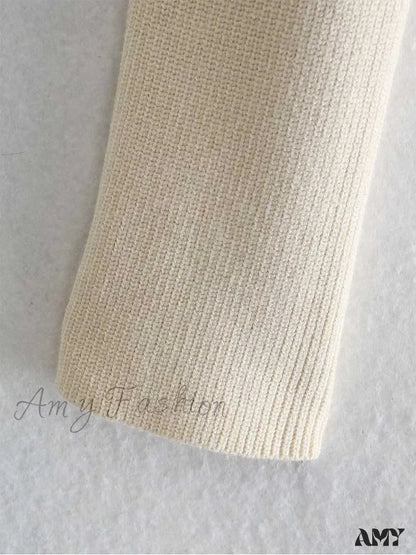 New Knitting Heart-Neck Casual Slim-Fit Tight Long-Arm Sweater