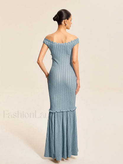 Off-Shoulder Ruffle Detail Dress