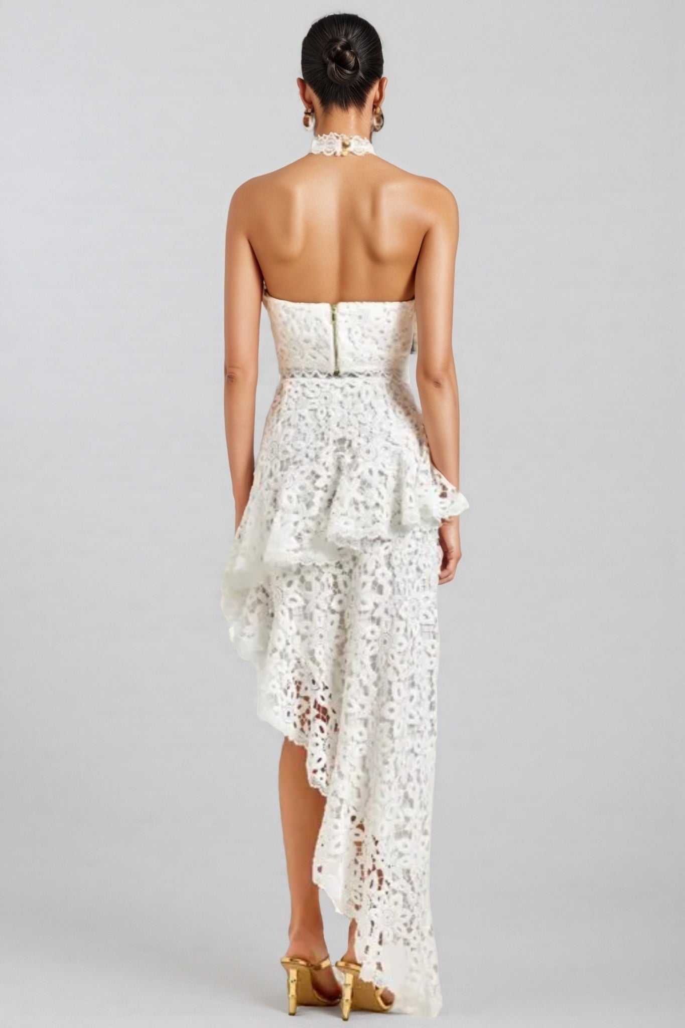 Wiskf Lace Sleeveless Top Midi Dress Set