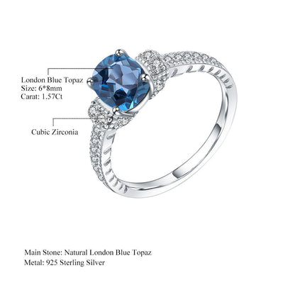 Cubic Zirconia and London Blue Topaz Halo Ring