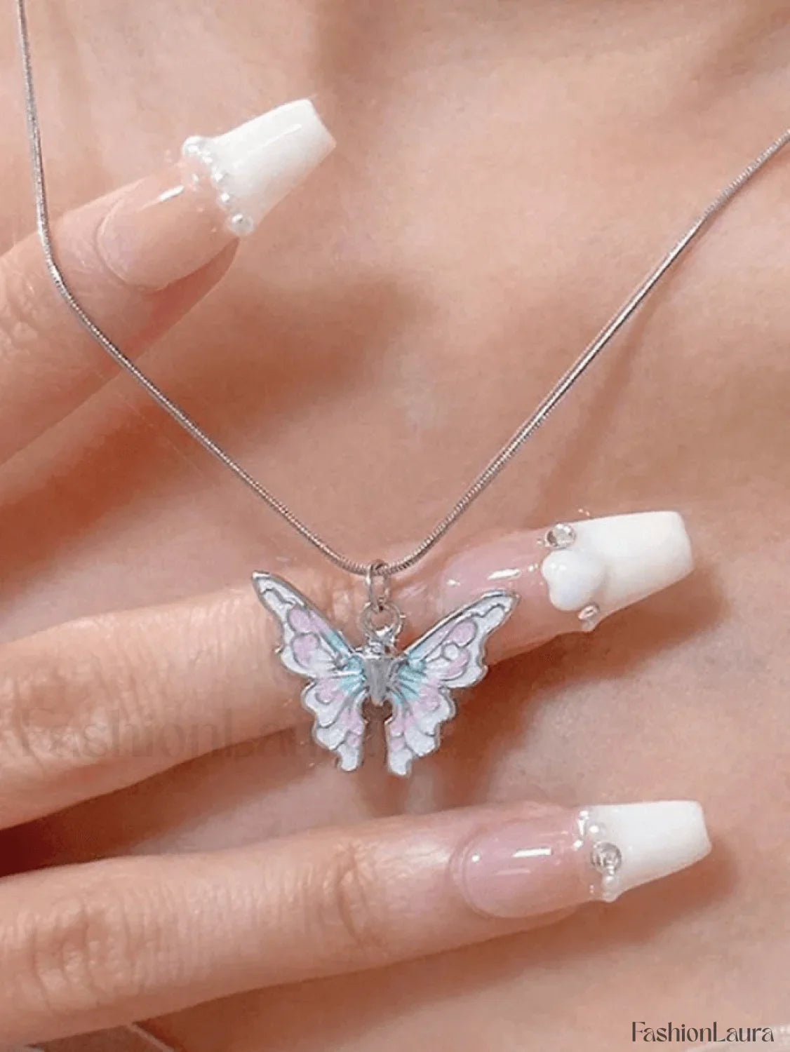 Pastel Butterfly Charm Necklace