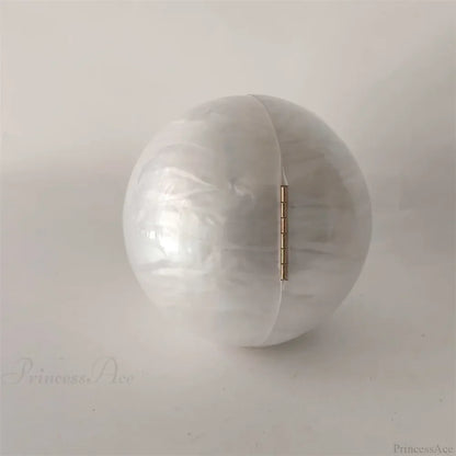 Pearl White Egg Acrylic Box Oval Bridal Messenger Clutch Bag