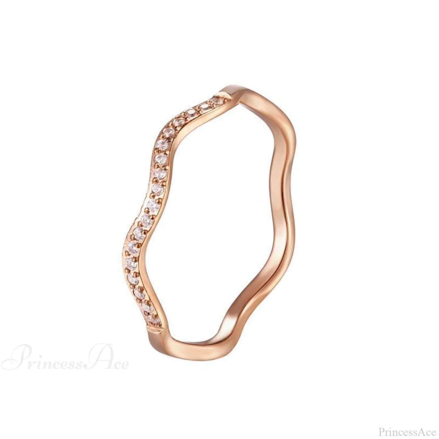 Personalized Irregular Curved Edge Rose Gold Ring