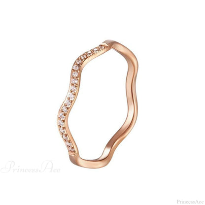 Personalized Irregular Curved Edge Rose Gold Ring