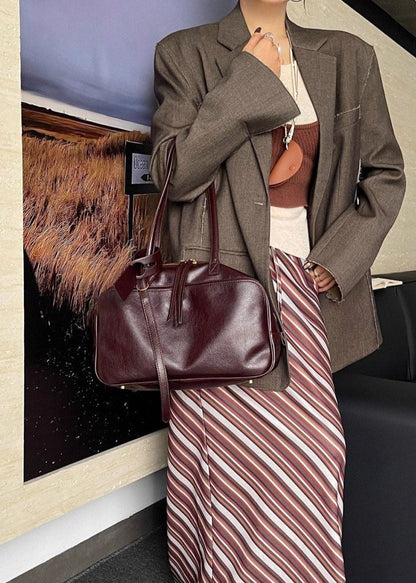 Mocha Leather Shoulder Bag