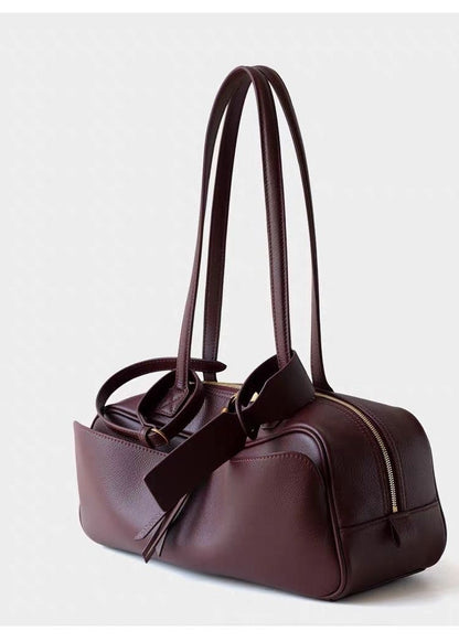 Bordeaux Leather Shoulder Bag – Structured Minimalist Design