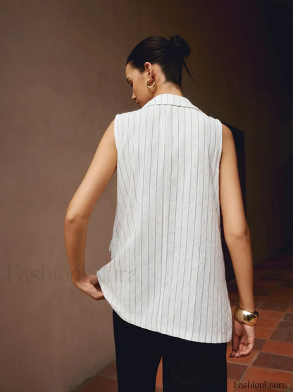 Pinstripe Cotton Graceful Blends Vest