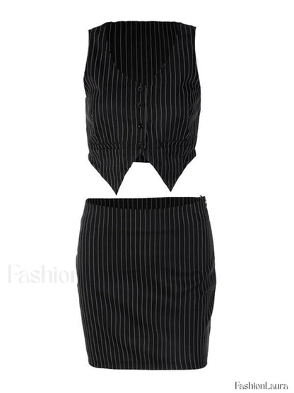 Pinstripe Detail Two Piece Set