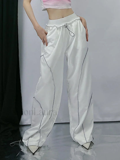 Pintuck Detail Straight Leg Pants