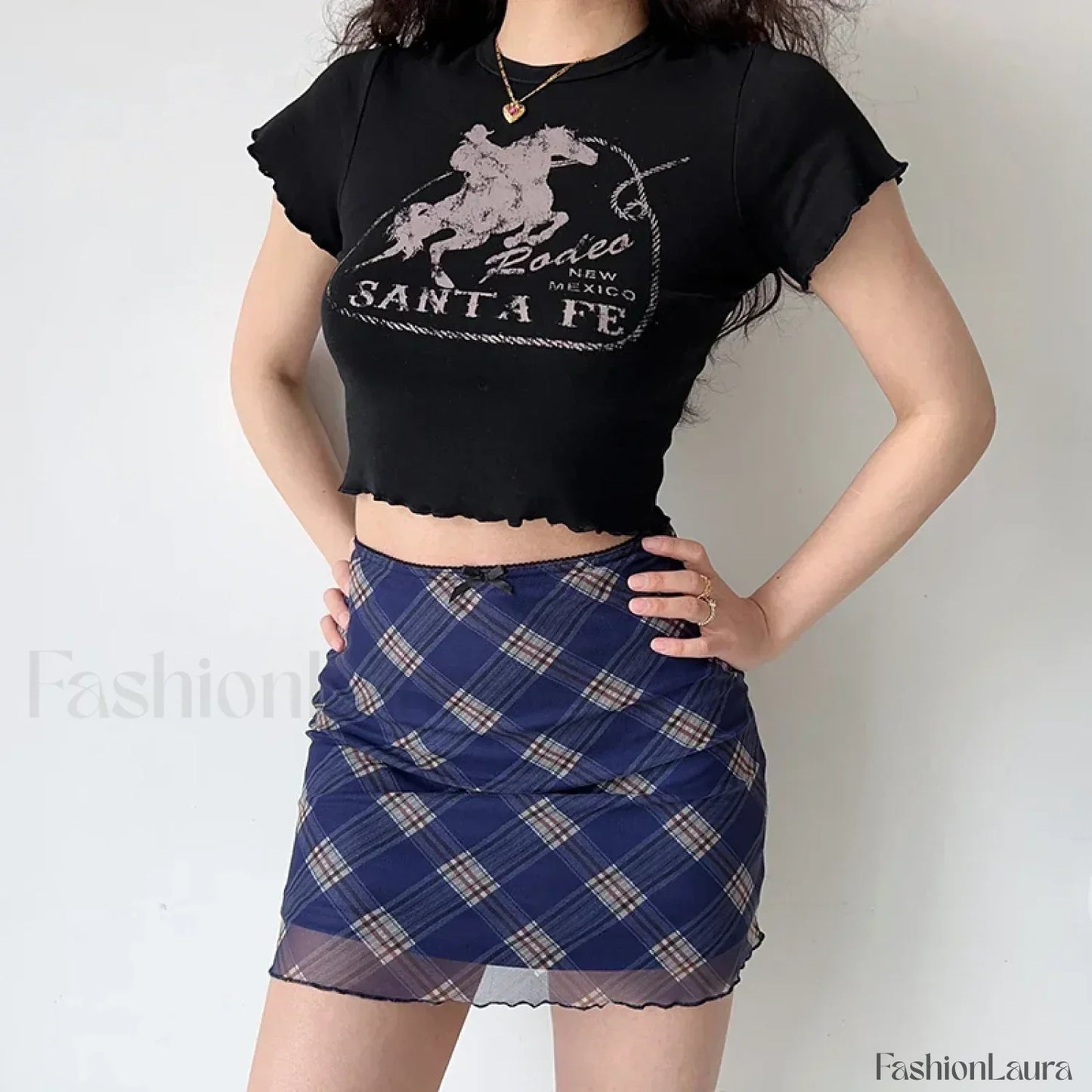 Plaid Mesh Bodycon Harajuku Skirt