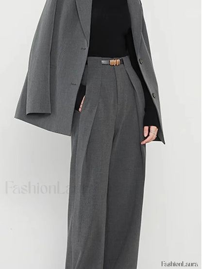 Plain Pockets Straight Pants