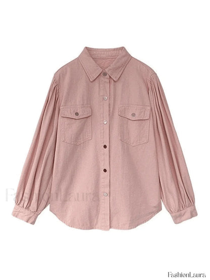 Pleated Long Sleeve Blouse