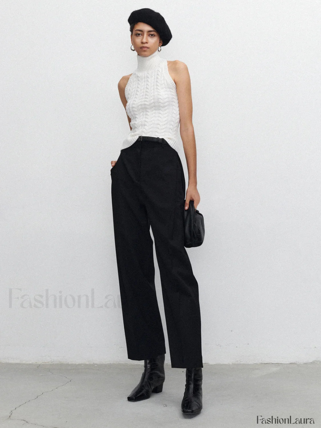 Pocket Straight Leg Trendy Pants Without Belt