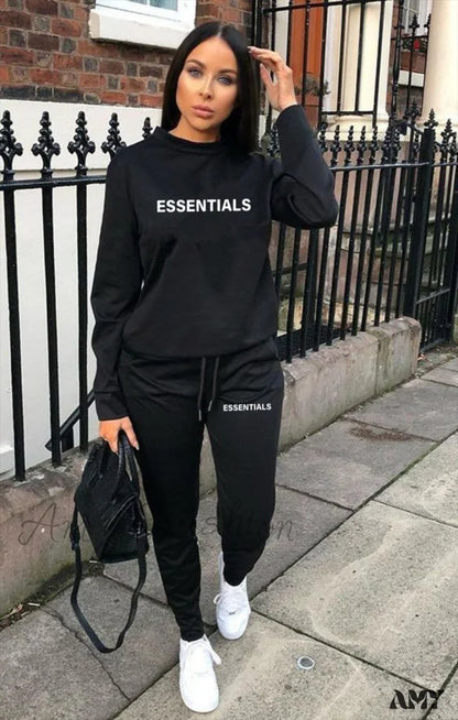 Printed Casual Sport Relaxed Two-Piece Suit
