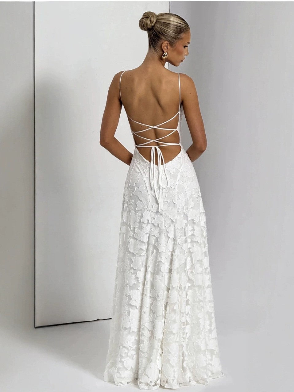 Party Dresses Jacquard Maxi Slip Dress With Backless Design For Summer Events 2026