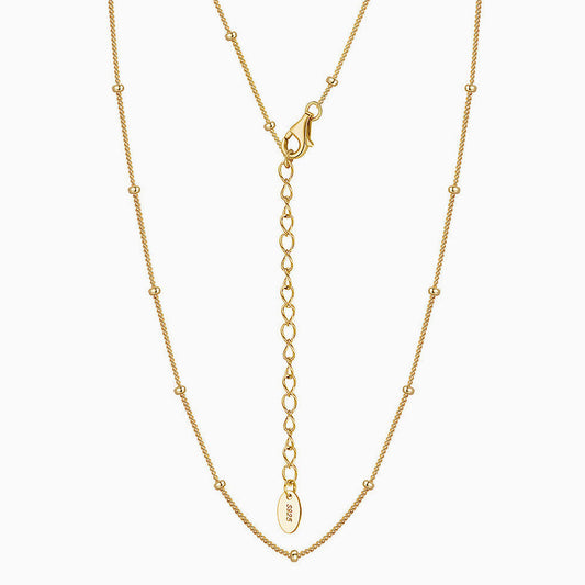 Quiet Luxury Tiny Bead 1MM Sterling Silver Curb Chain Necklace