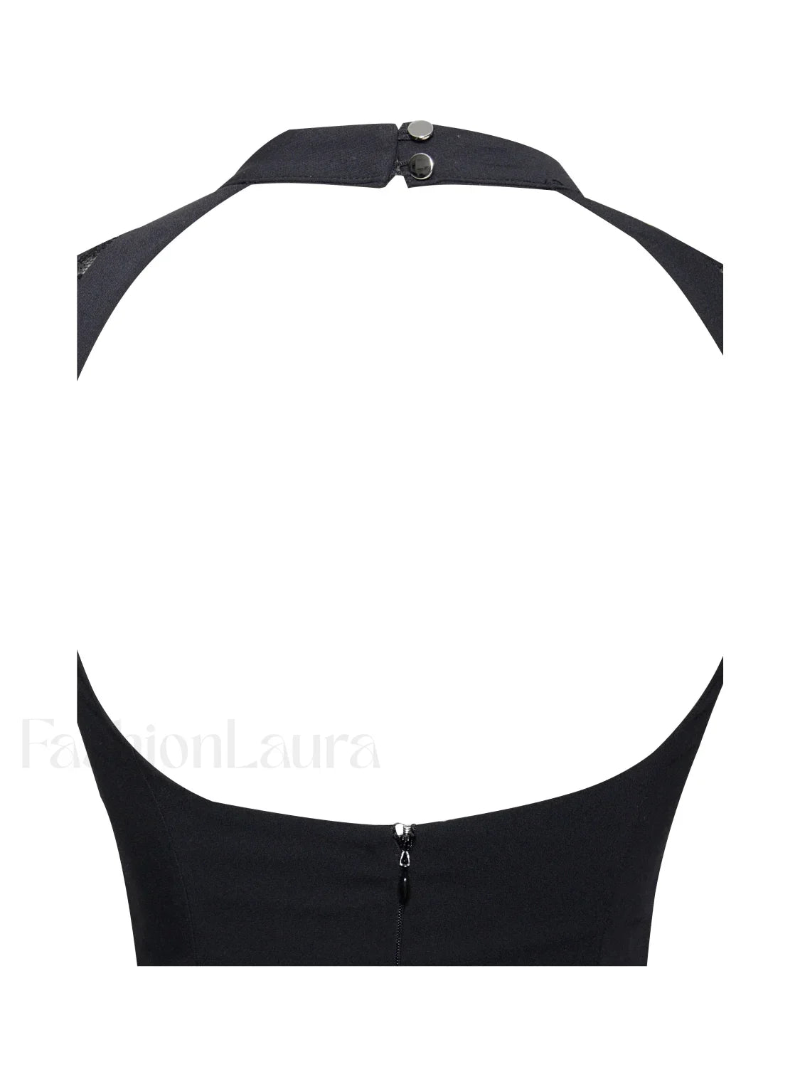 Quinella Black Lace Charming Crepe Backless Mini Dress