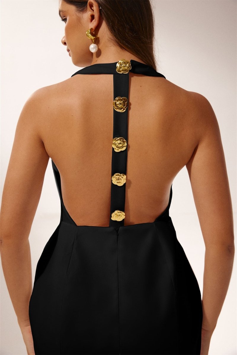 Square Neck Wide Strap Floral Button Front Bodycon Mini Dress