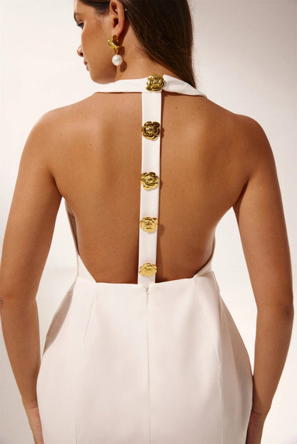 Square Neck Wide Strap Floral Button Front Bodycon Mini Dress