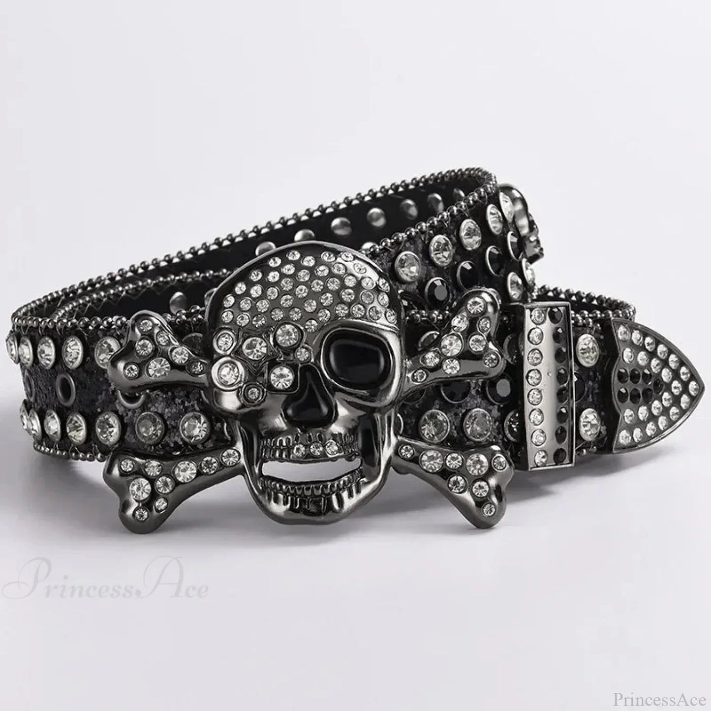 Rebellious Dark Skull Diamond Rhinestone Belt