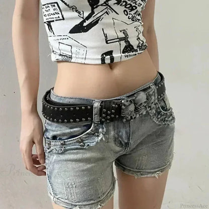 Rebellious Dark Skull Hand Leather Belt