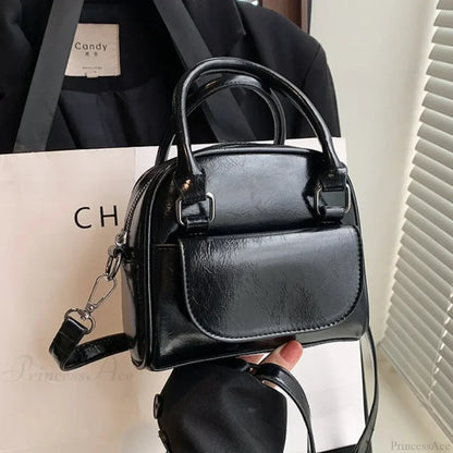 Red Solid PU Leather Underarm Shoulder Bag