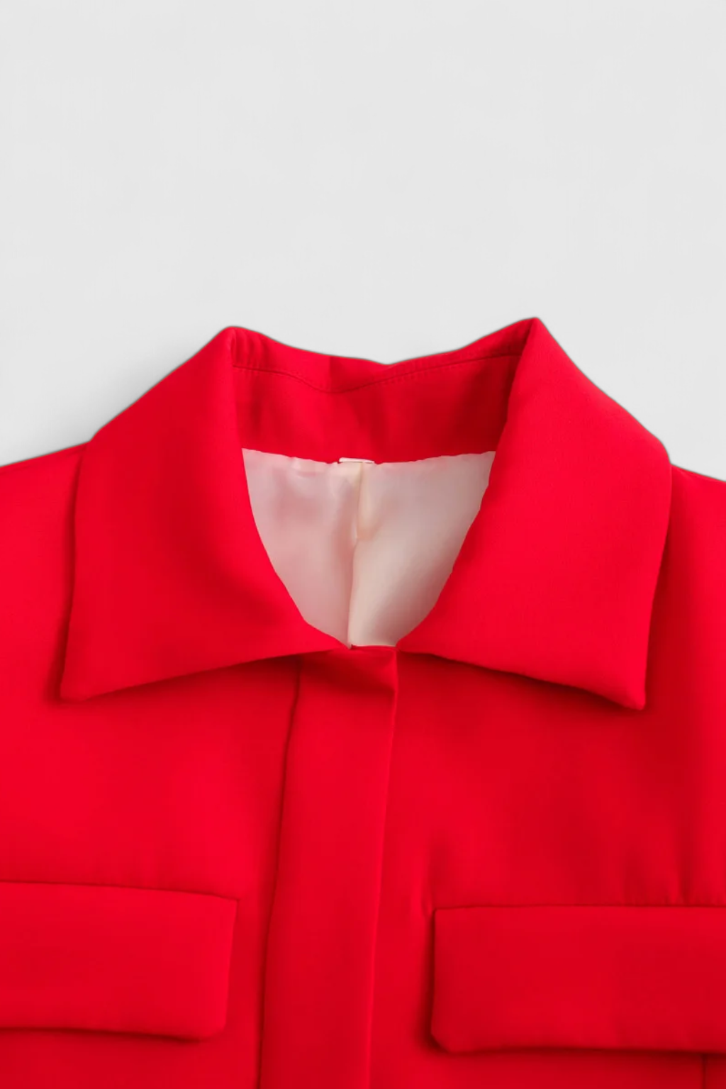 Cropped Utility Jacket | Turn-Down Collar, Flap Pockets