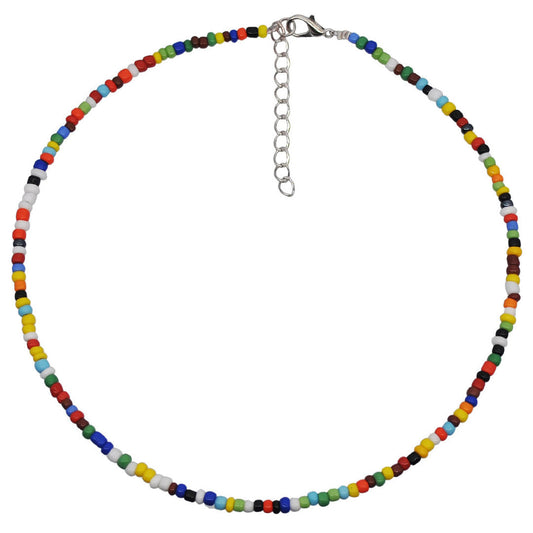 Multicolor Enamel Beaded Choker Necklace