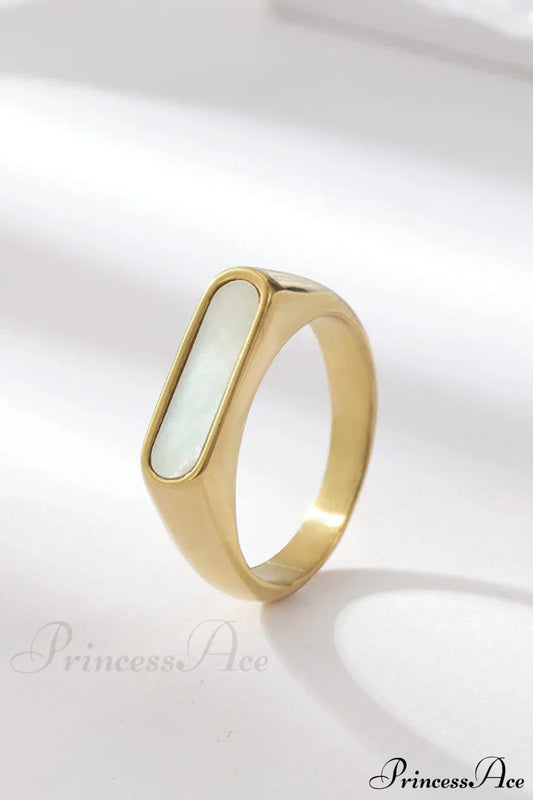 Retro Style Stainless Steel Colorful Opal Rings