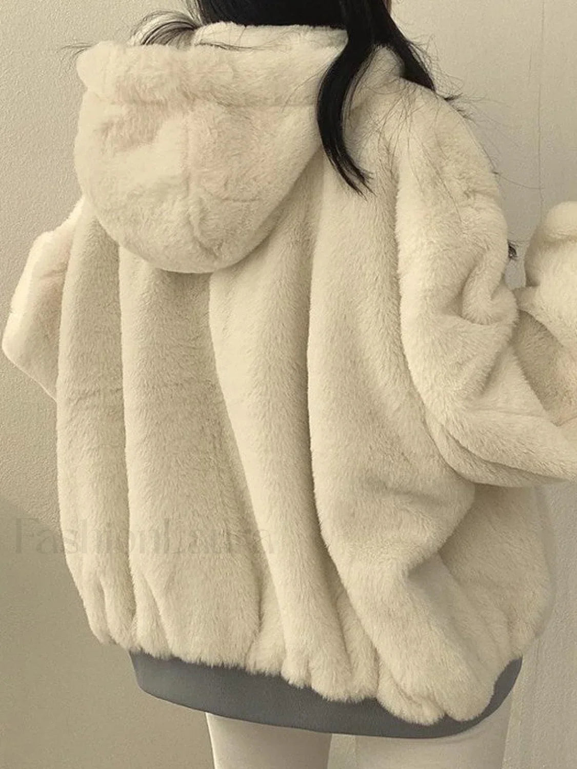 Reversible Oversize Fleece Hooded Jacket