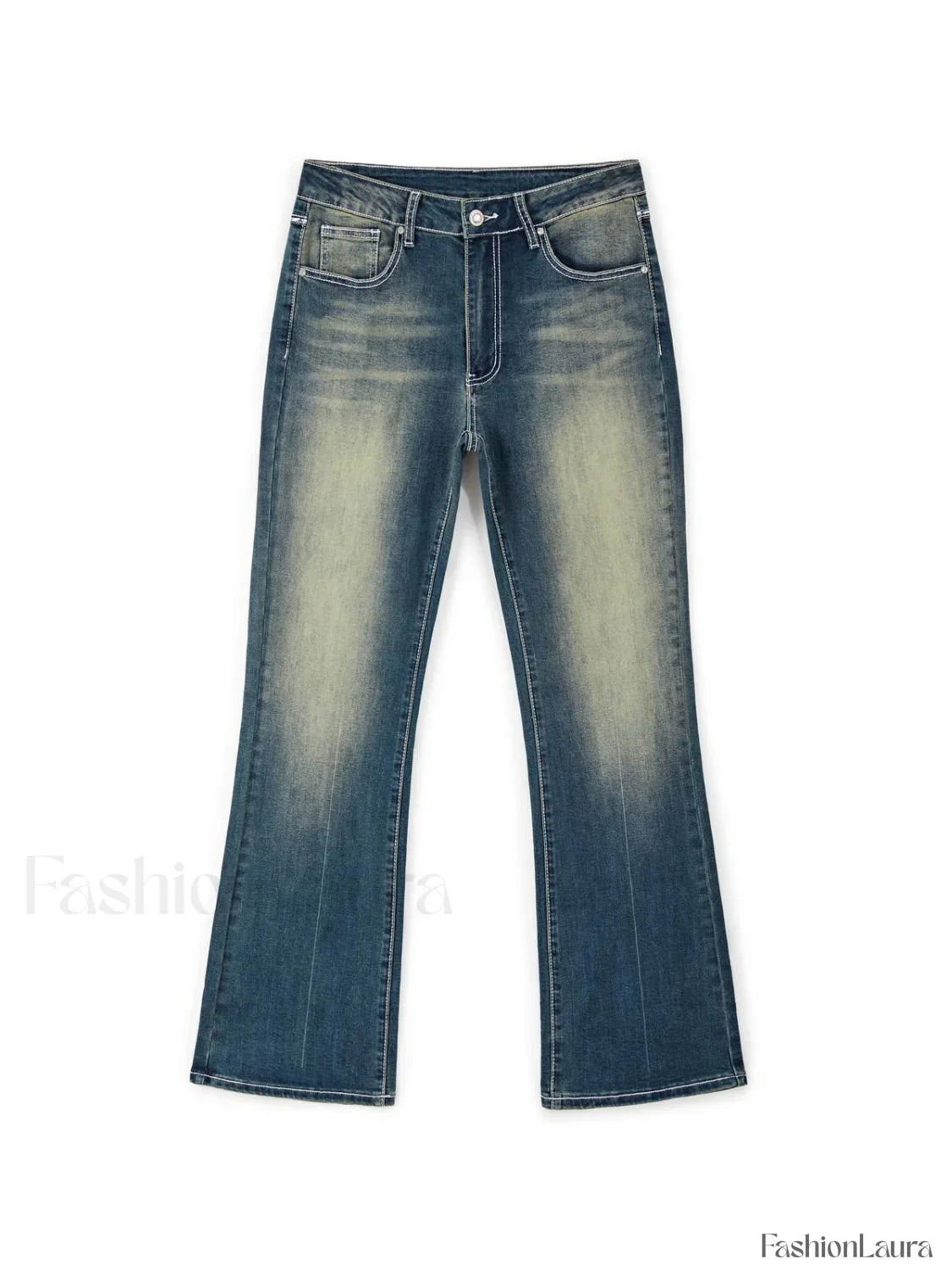 Rhinestone Chrome Hearts Flare Leg Jeans