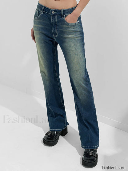 Rhinestone Chrome Hearts Flare Leg Jeans
