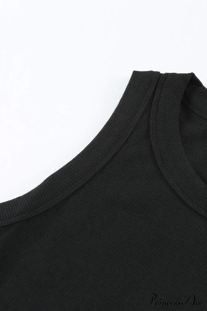 Ribbed Black Tank Top