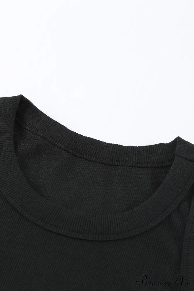 Ribbed Black Tank Top