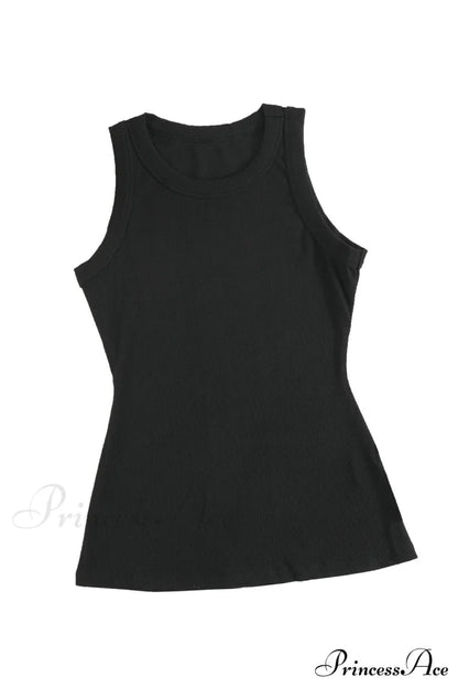 Ribbed Black Tank Top