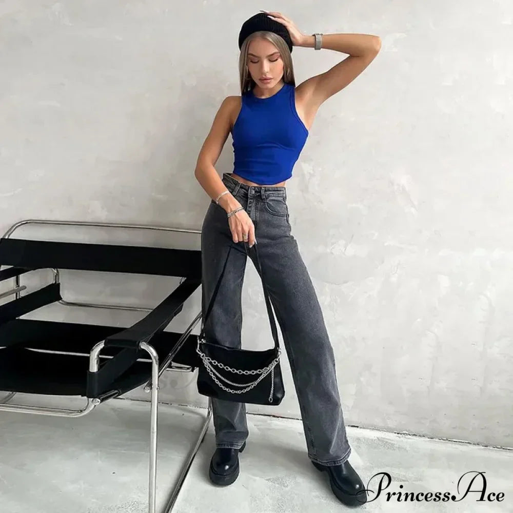 Ribbed Solid Women Skinny O-Neck Sleeveless Body-Shaping All-Matching Vest Female Streetwear Clothing Tank top