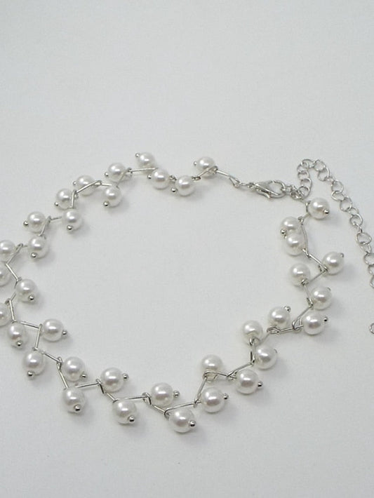 Choker Necklace Pearl White Alloy Classic for Women Wedding Daily 1PC