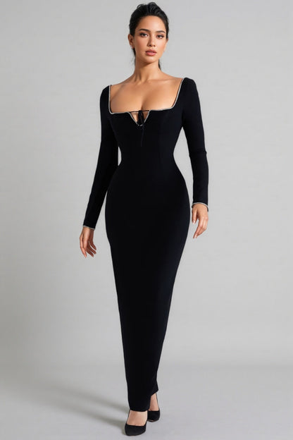 Elily Black Bandage Maxi Dress